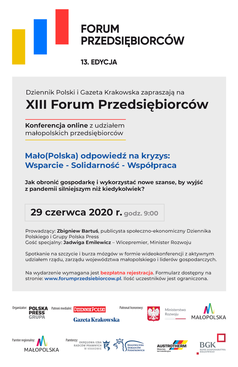 XIII Forum Przedsiębiorców - zaproszenie do udziału